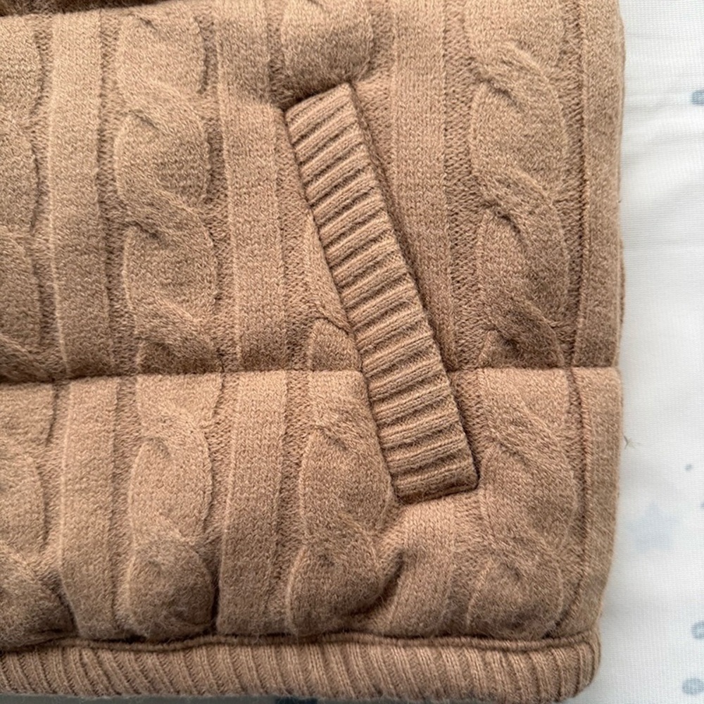Ralph Lauren Tan Knitted Quilted Vest - Picture 2 of 10